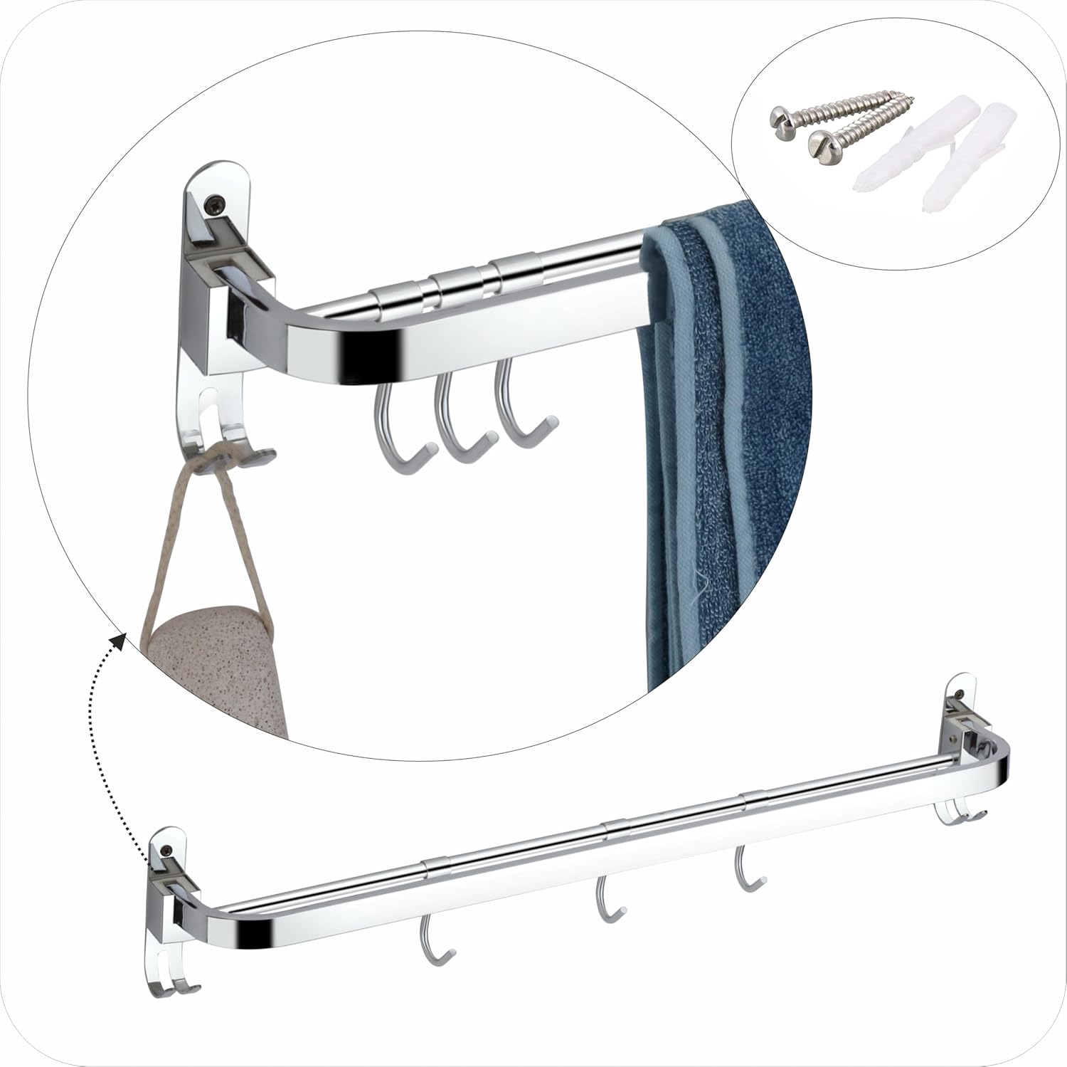 E-419 Single decker Folding towel rod - Image 6