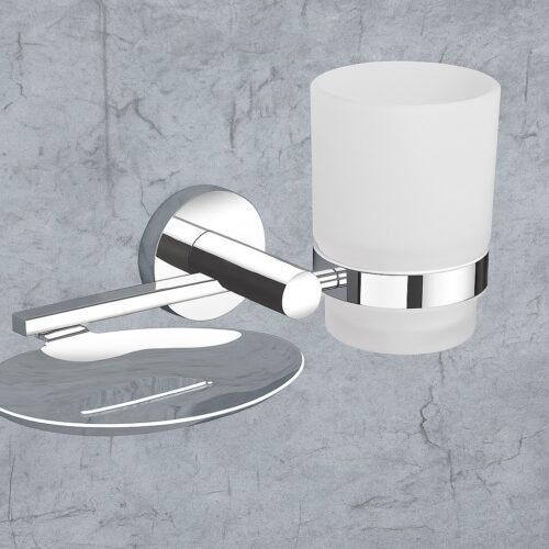 G-1414 SOAP DISH + TUMBLER HOLDER,(BRASS)