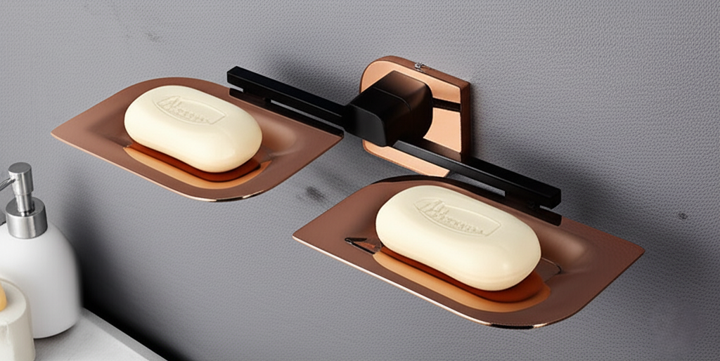 F-1108 DOUBLE SOAP DISH,(DUAL),(BRASS) - Image 2