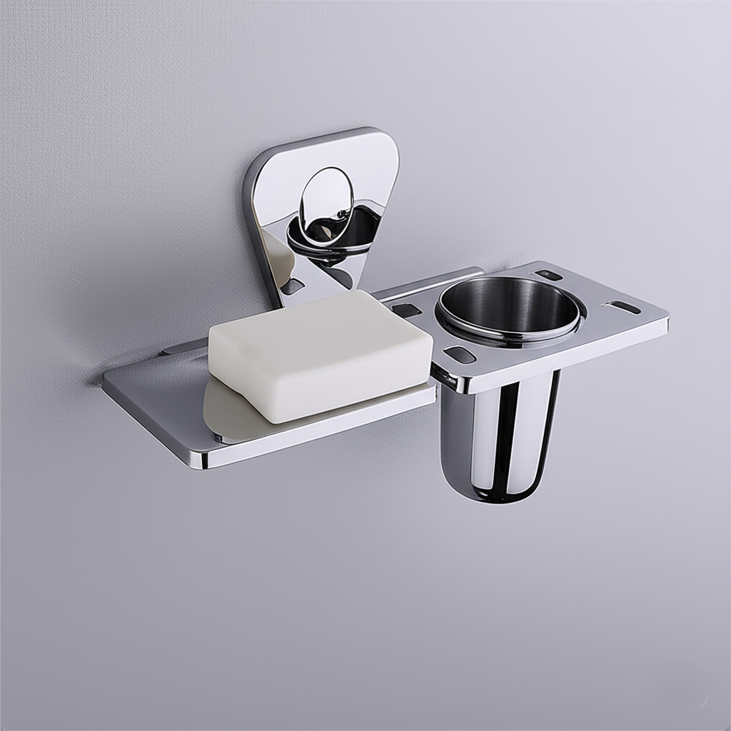 P-308 Soap Dish With Tumbler Holder,Stainless Steel - Image 2