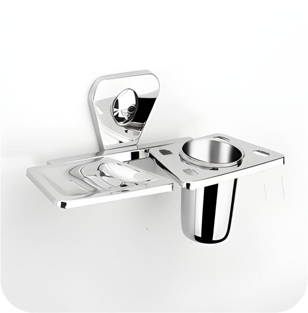 P-308 Soap Dish With Tumbler Holder,Stainless Steel - Image 4
