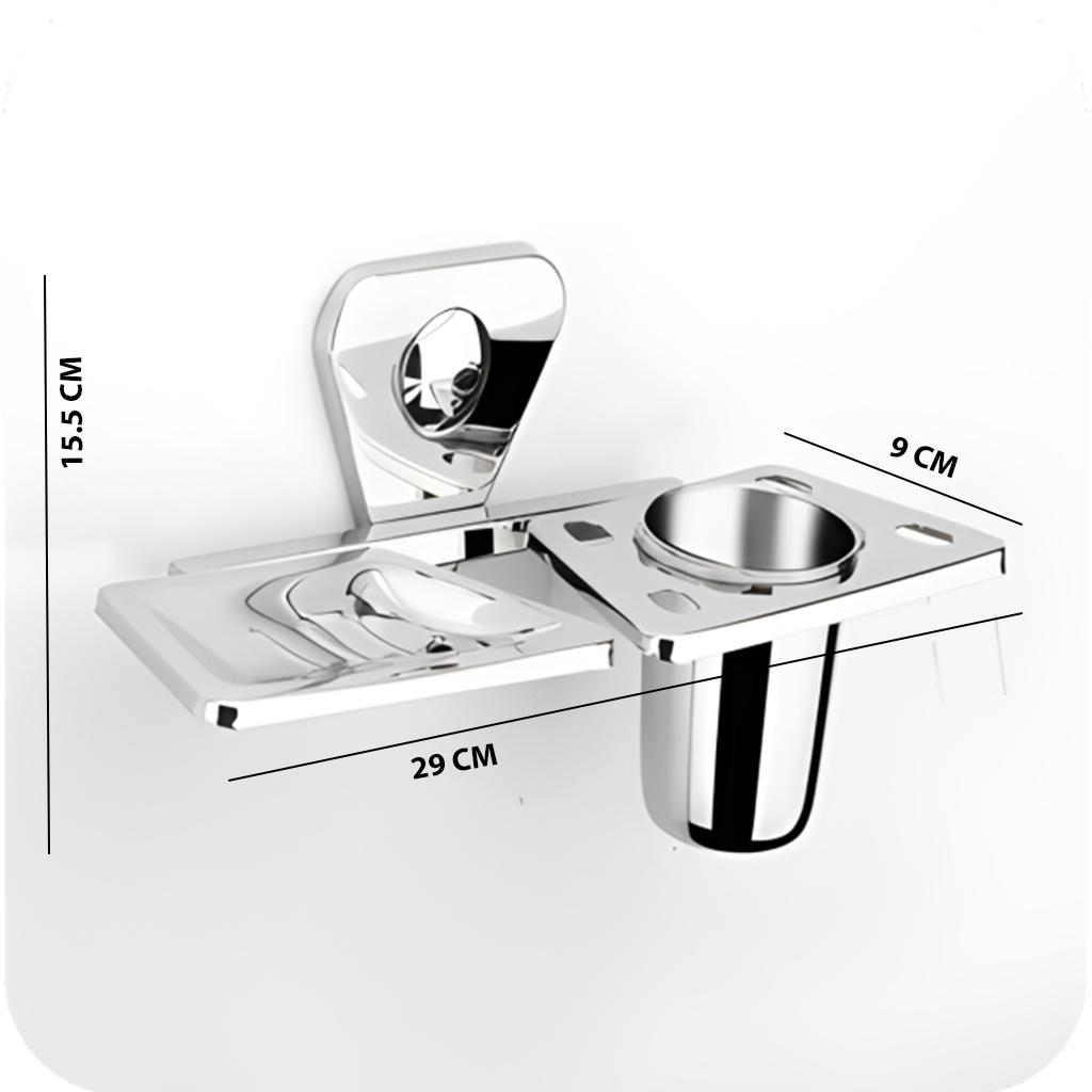 P-308 Soap Dish With Tumbler Holder,Stainless Steel - Image 7