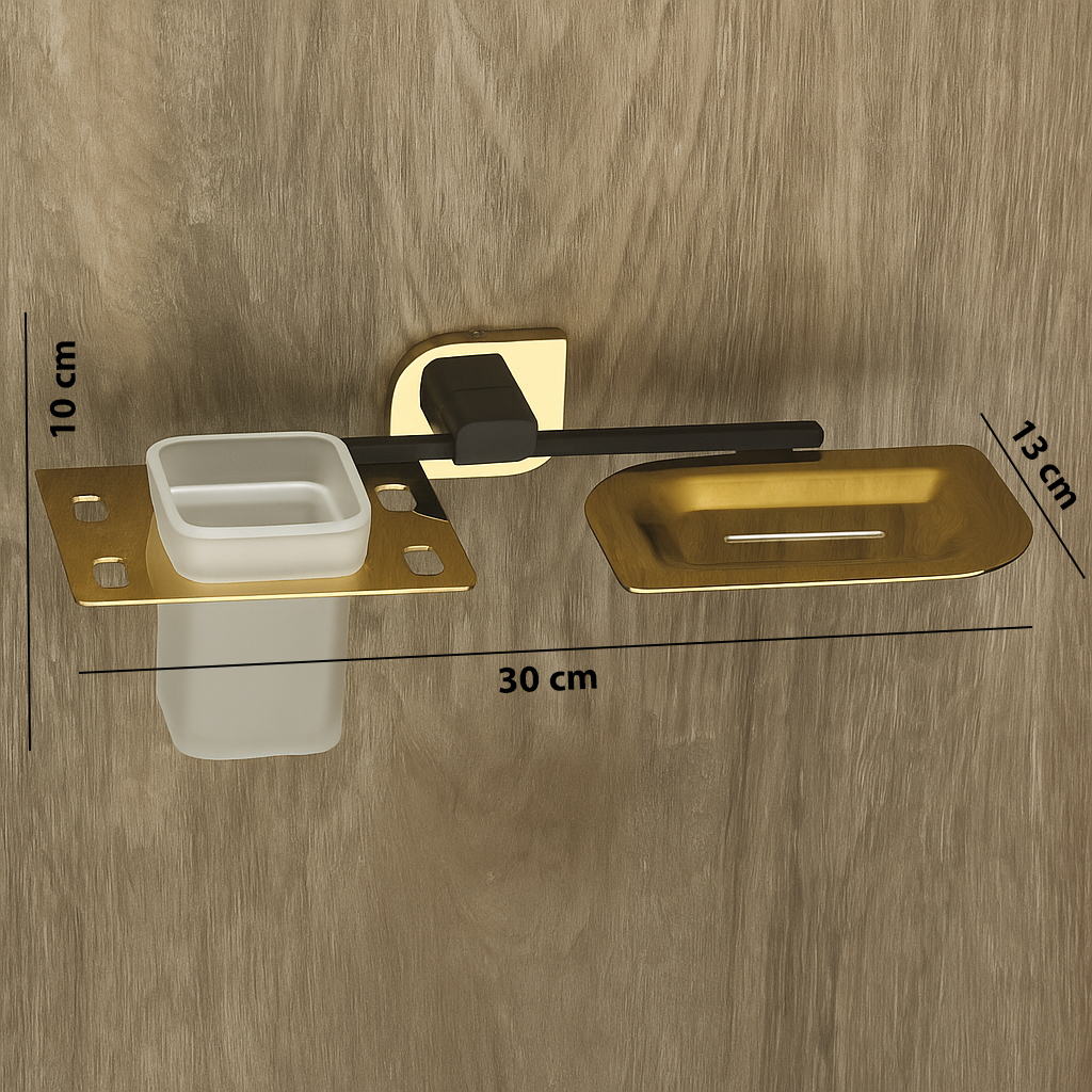 F-1109 BRASS SOAP DISH + TUMBLER HOLDER (DUAL),(BRASS) - Image 7