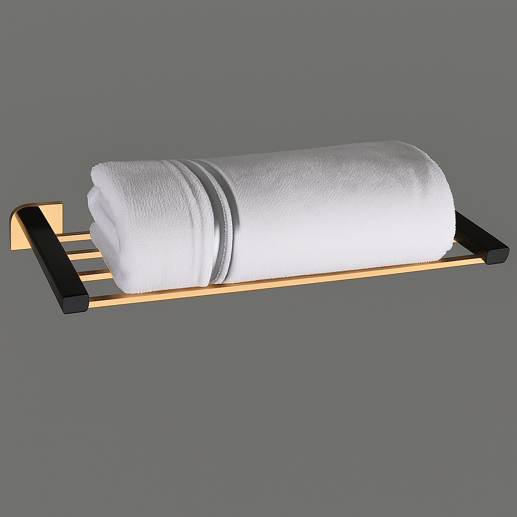 F-1102 TOWEL RACK (DUAL),(BRASS) - Image 2