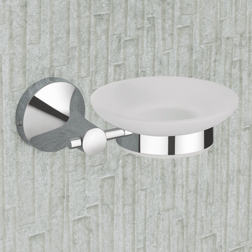 R-507 GLASS SOAP DISH,(BRASS)