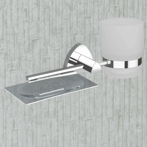 D-709 SOAP DISH + TUMBLER HOLDER,(BRASS)