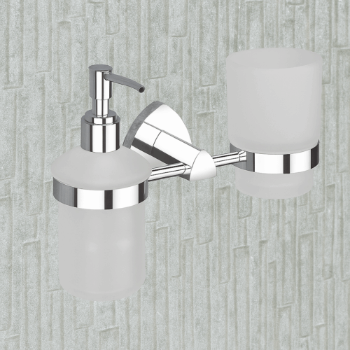 D-713 LIQUID DISPENCE+TUMBLER HOLDER (BRASS)