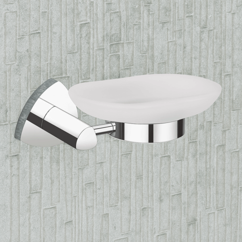 D-711 GLASS SOAP DISH,(BRASS)