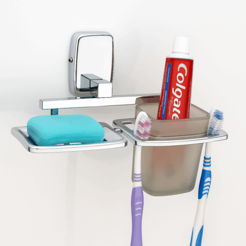 S-302 SOAP DISH + TUMBLER HOLDER,Stainless Steel (304)