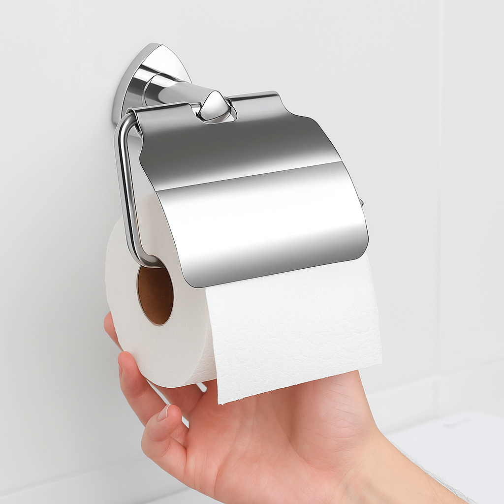 D-716 PAPER HOLDER WITH LID (BRASS) - Image 2