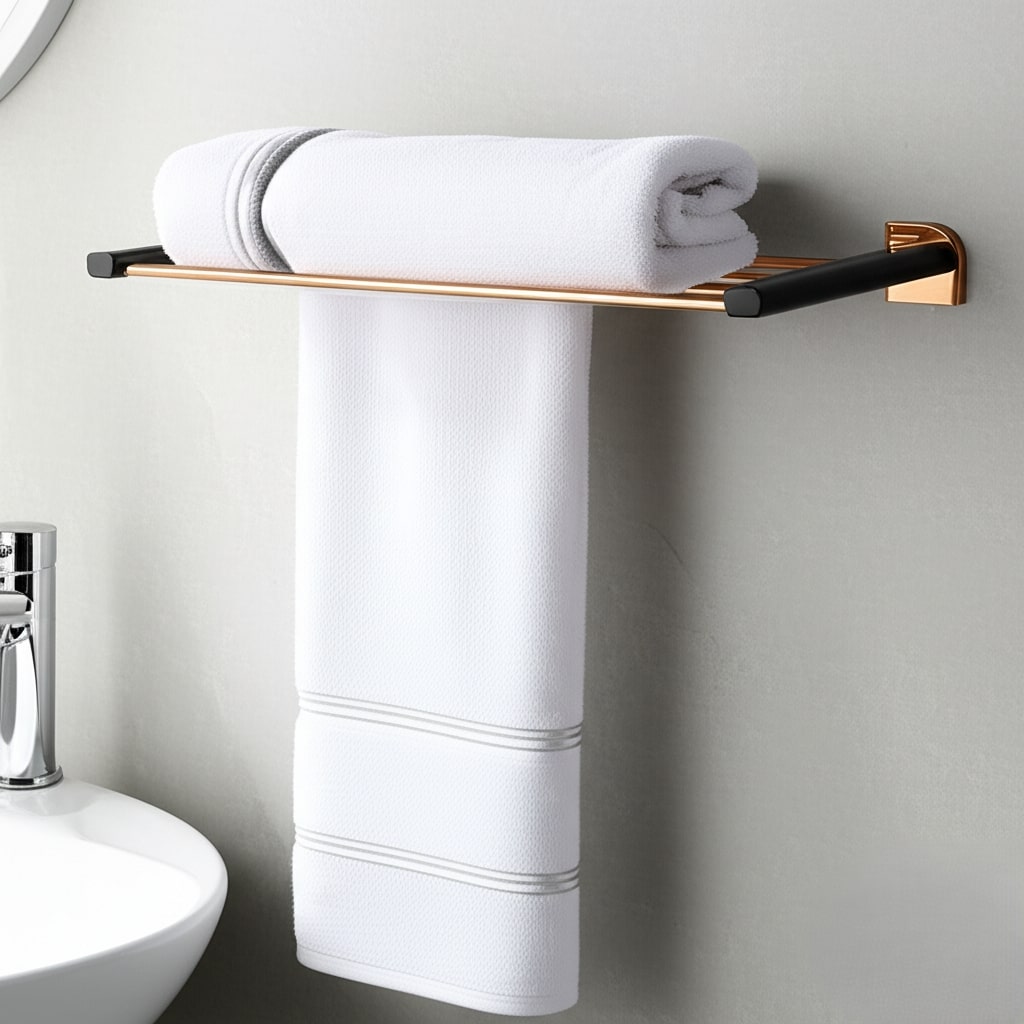 F-1102 TOWEL RACK (DUAL),(BRASS) - Image 3