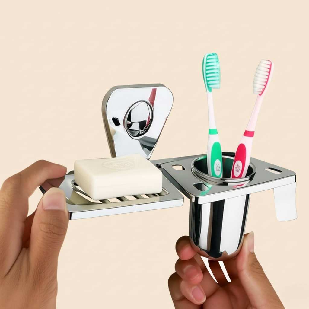 P-308 Soap Dish With Tumbler Holder,Stainless Steel - Image 5