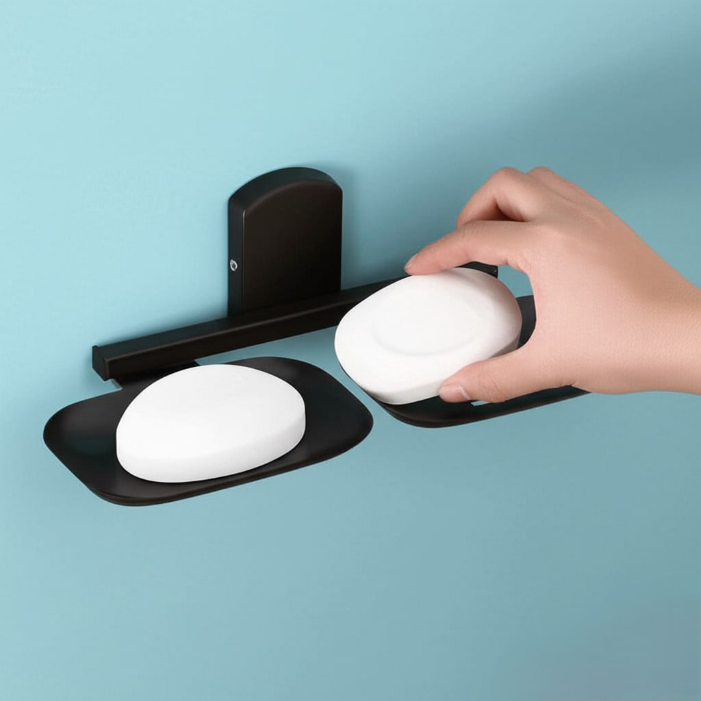 N-407 DOUBLE SOAP DISH (BLACK) Stainless Steel 304 - Image 3