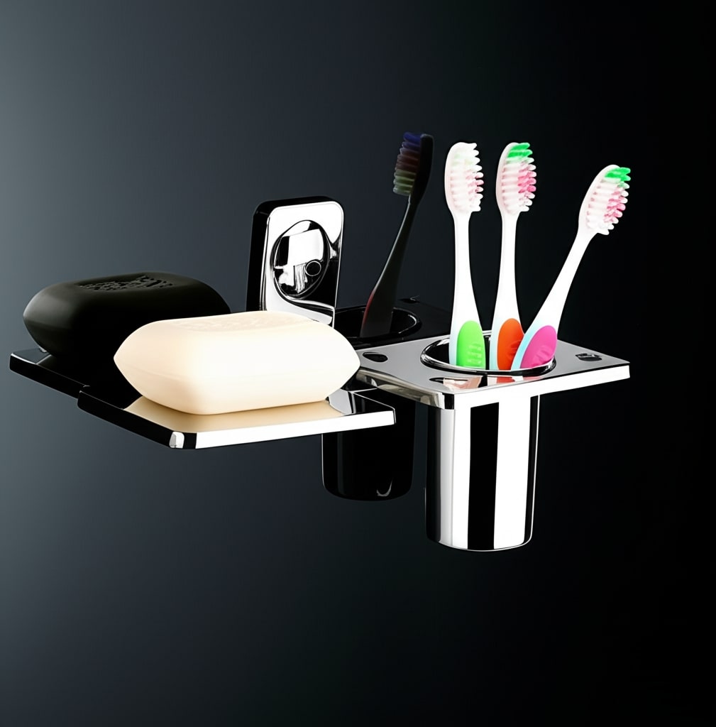 M-208 Soap Dish With Tumbler Holder,Stainless Steel - Image 2
