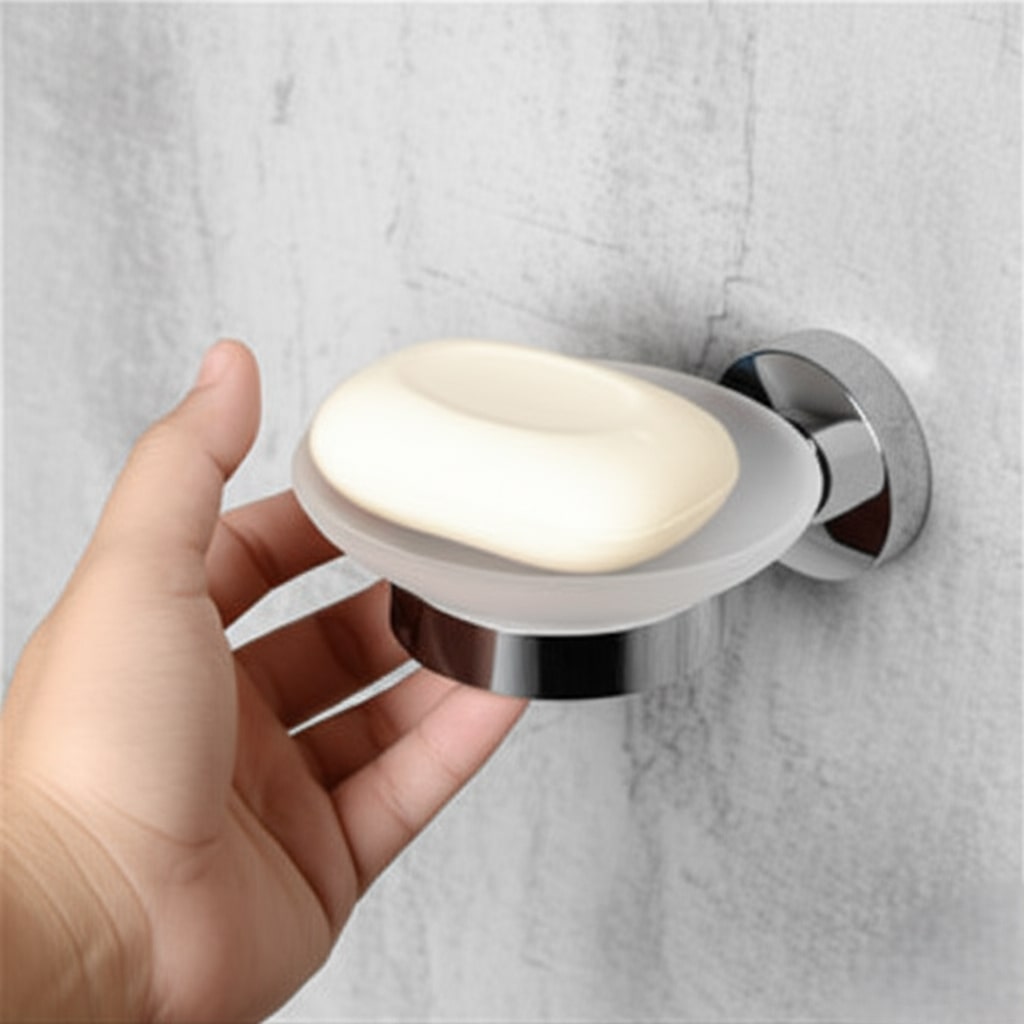 G-1412 GLASS SOAP DISH,(BRASS) - Image 3