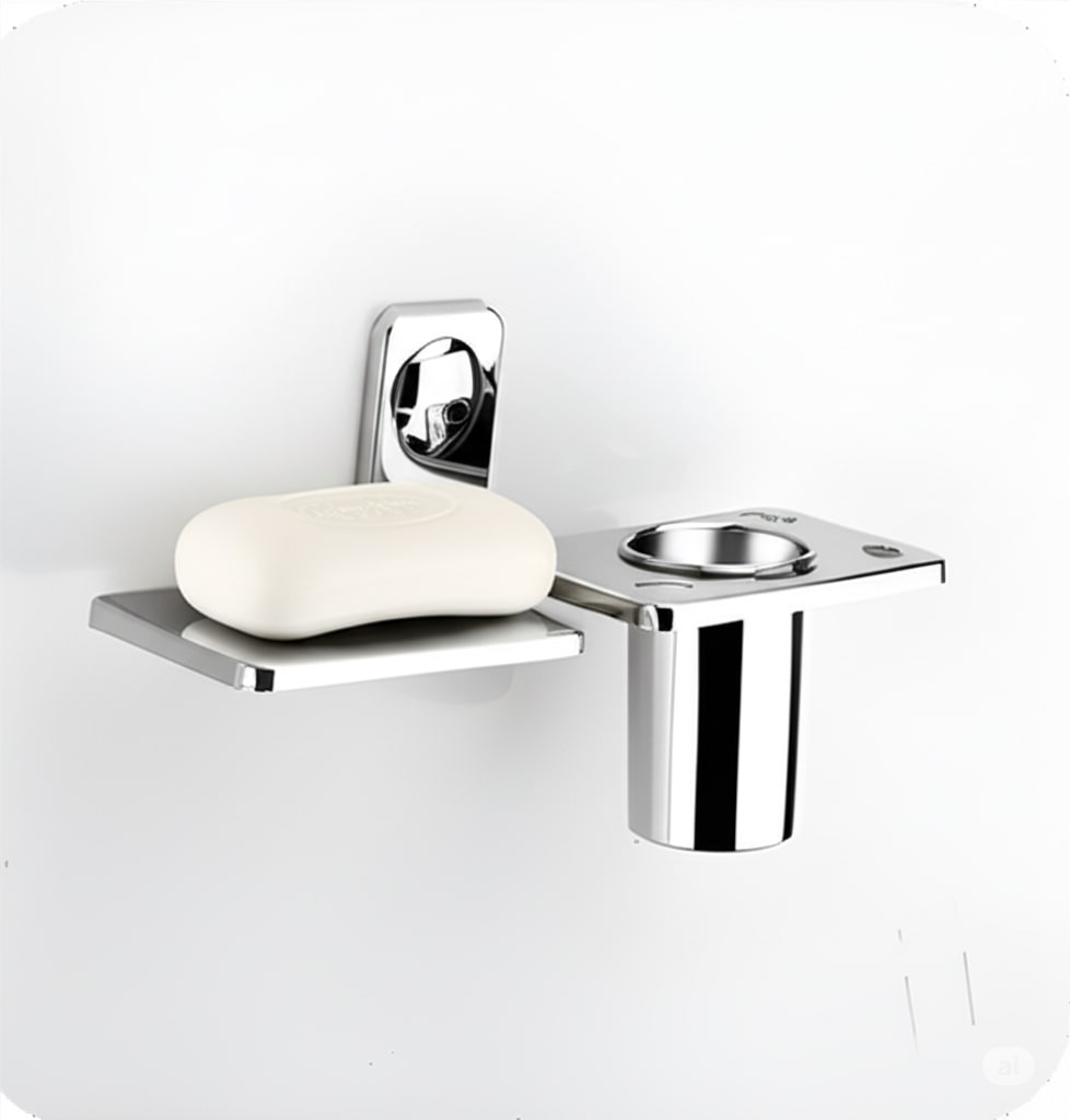 M-208 Soap Dish With Tumbler Holder,Stainless Steel - Image 5