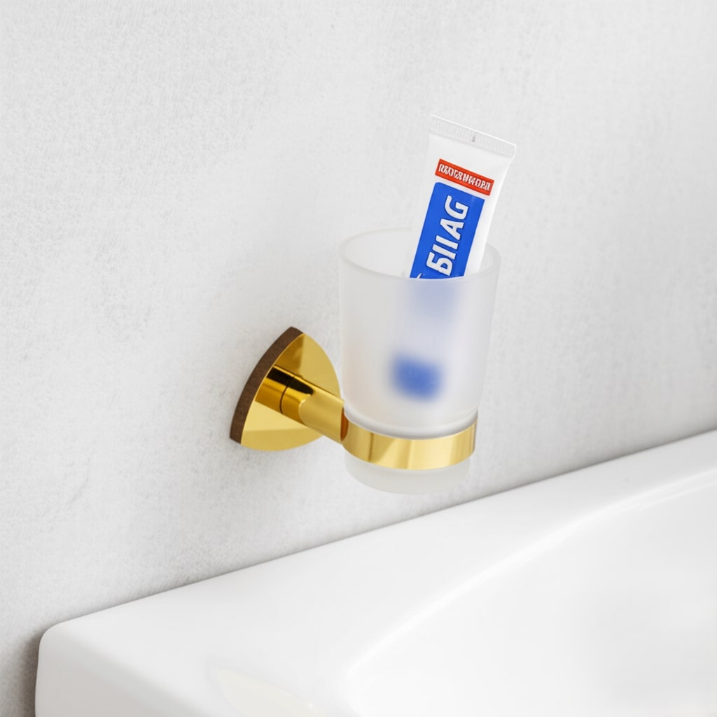 D-710 GLASS TUMBLER HOLDER (GOLD),(BRASS) - Image 2