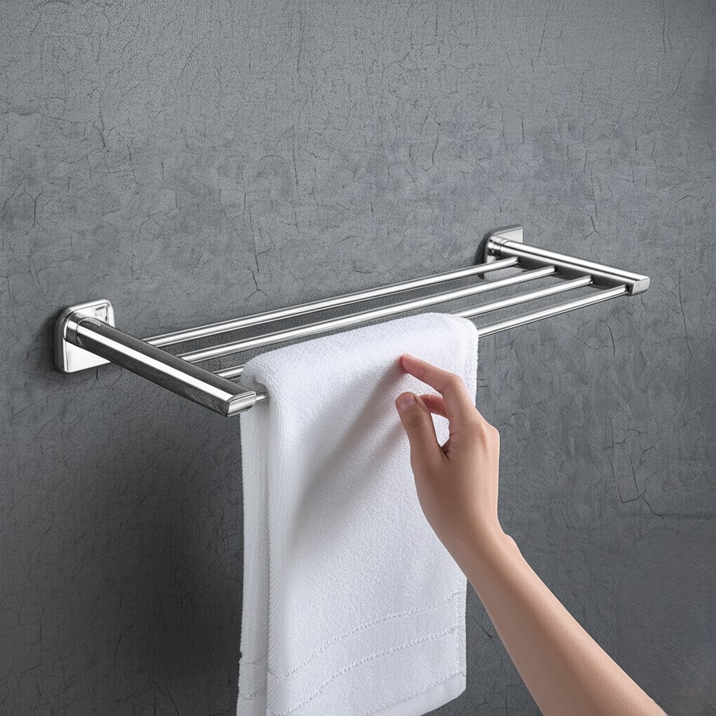F-1102 TOWEL RACK (CHROME),(BRASS) - Image 4