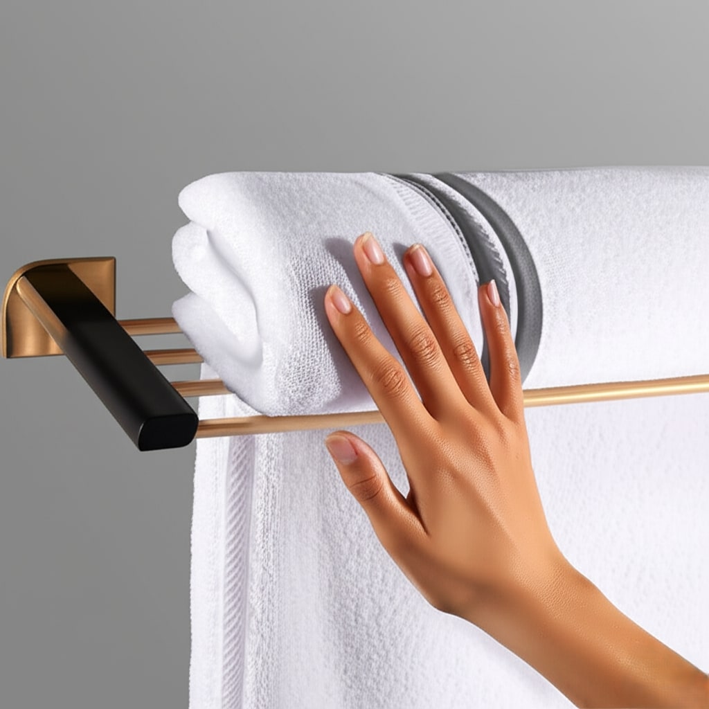 F-1102 TOWEL RACK (DUAL),(BRASS) - Image 4