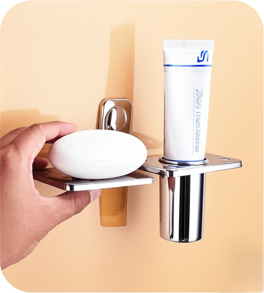 M-208 Soap Dish With Tumbler Holder,Stainless Steel - Image 3