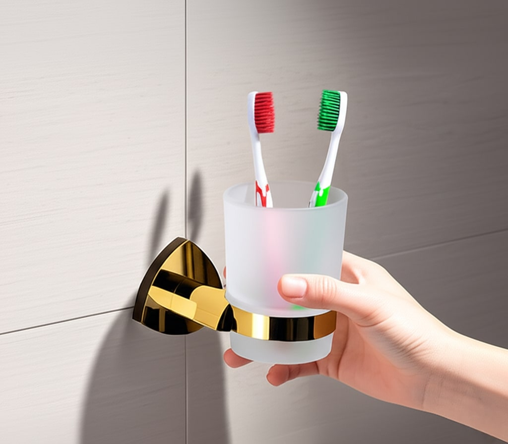 D-710 GLASS TUMBLER HOLDER (GOLD),(BRASS) - Image 4