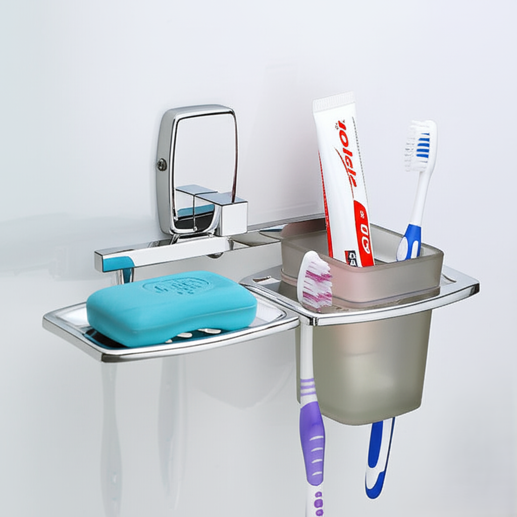 S-302 SOAP DISH + TUMBLER HOLDER,Stainless Steel (304) - Image 2