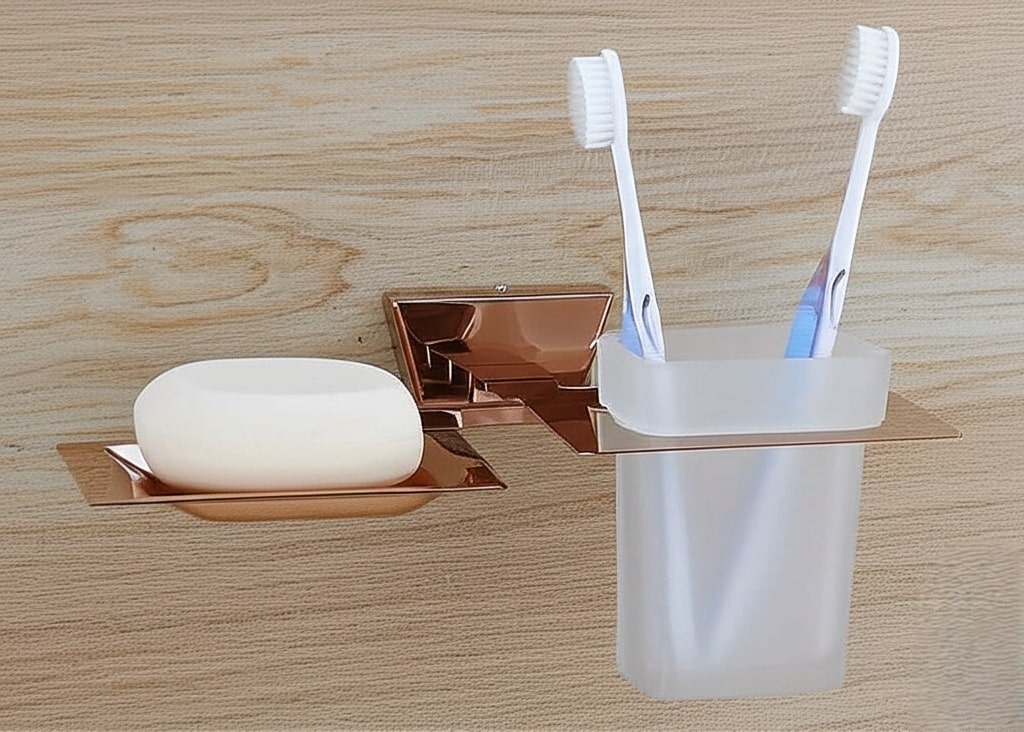 AR-509 SOAP DISH + TUMBLER HOLDER,Stainless Steel (304) - Image 2