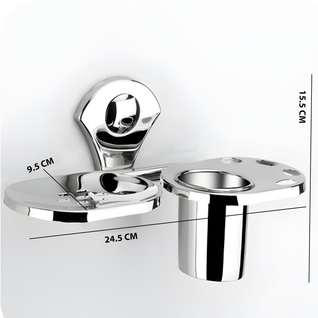 R-108 Soap Dish With Tumbler Holder, Stainless Steel - Image 6
