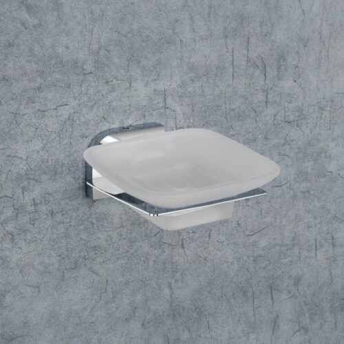F-1107 GLASS SOAP DISH,(BRASS)