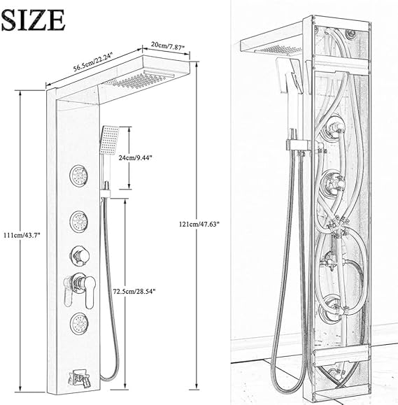 XY-003 XYLOAN Modern Waterfall Rain Shower Panel - Image 3