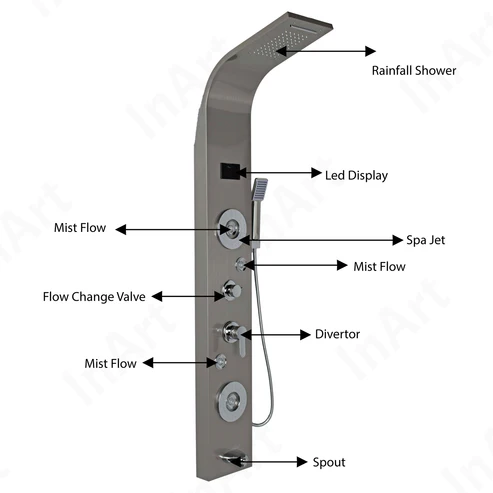 XY-006 XYLOAN 6 in One Tower System Shower Panel - Image 3