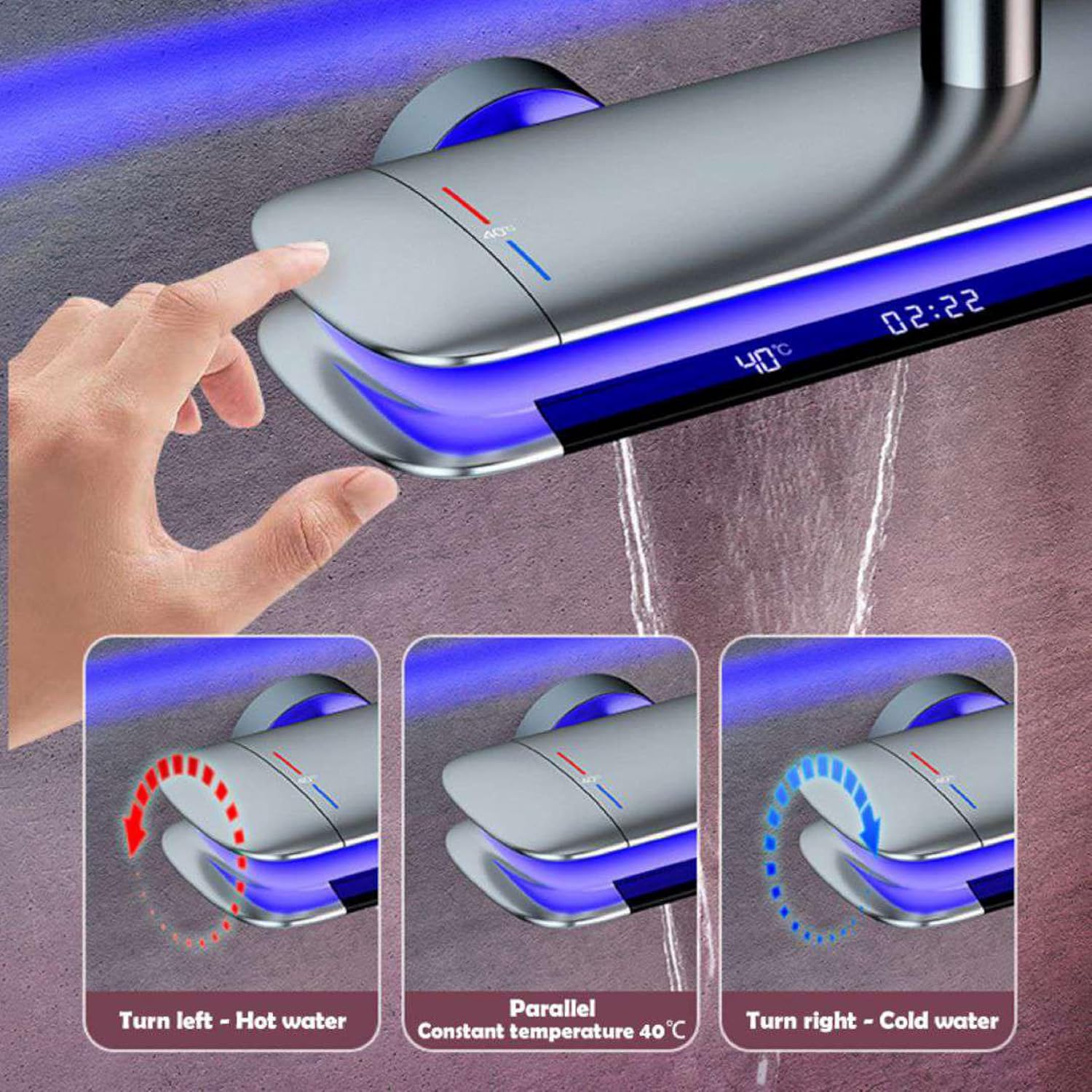 XY-106 XYLOAN luxury Digital Piano Shower Set with LED - Image 5