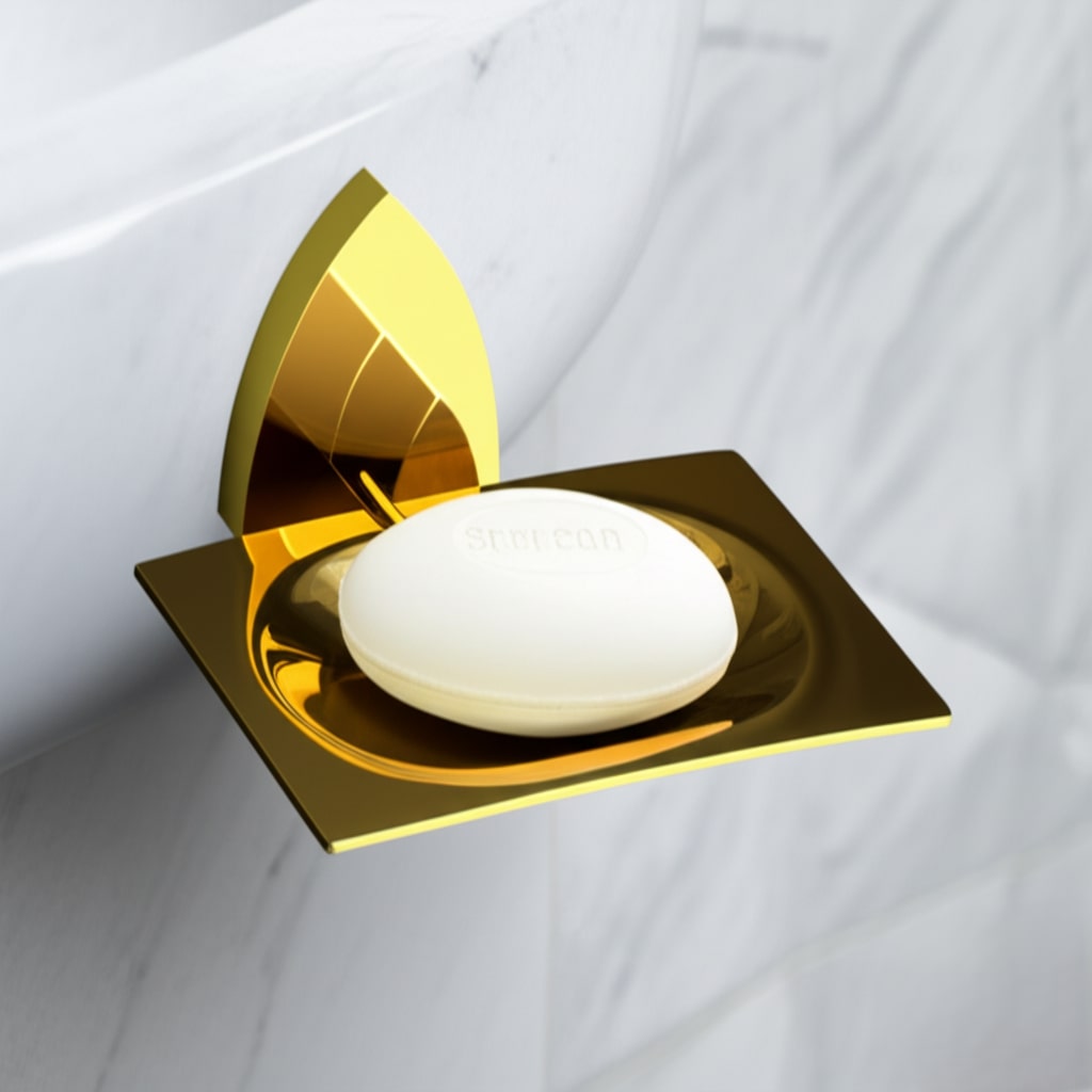 D-703 BRASS SOAP DISH (GOLD),(BRASS) - Image 4