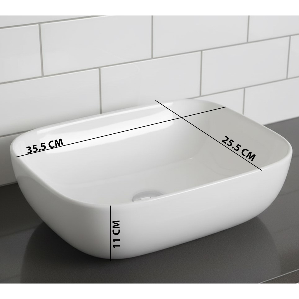XYLOAN-100 WHITE TABLE TOP BASIN GLOSSY - Image 3
