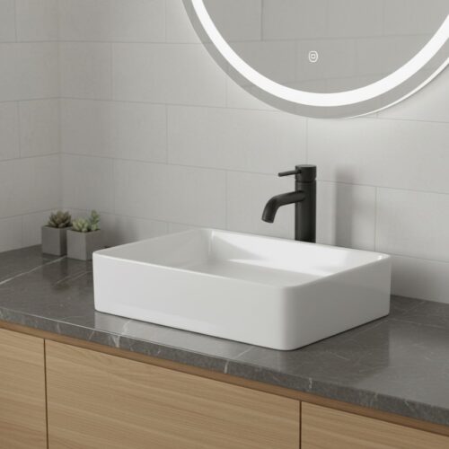 XYLOAN-1100 WHITE TABLE TOP BASIN GLOSSY (19"X14")