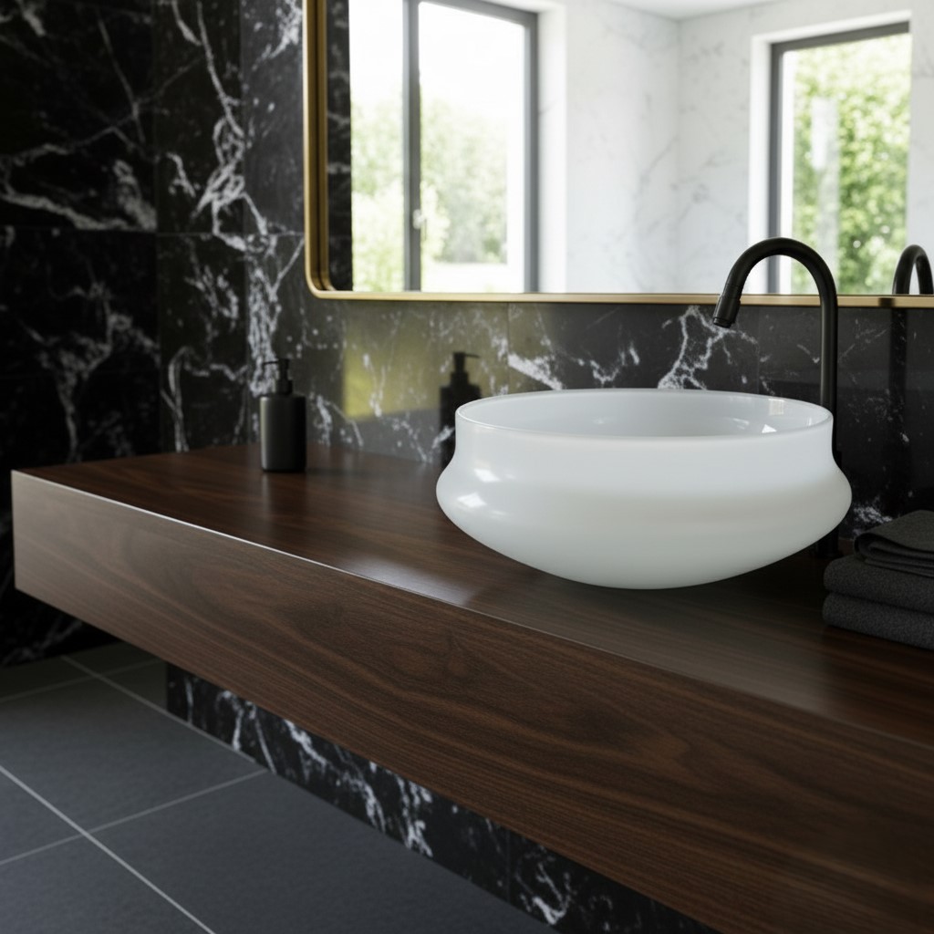 XYLOAN-1200 WHITE TABLE TOP BASIN GLOSSY (16"X16") - Image 2