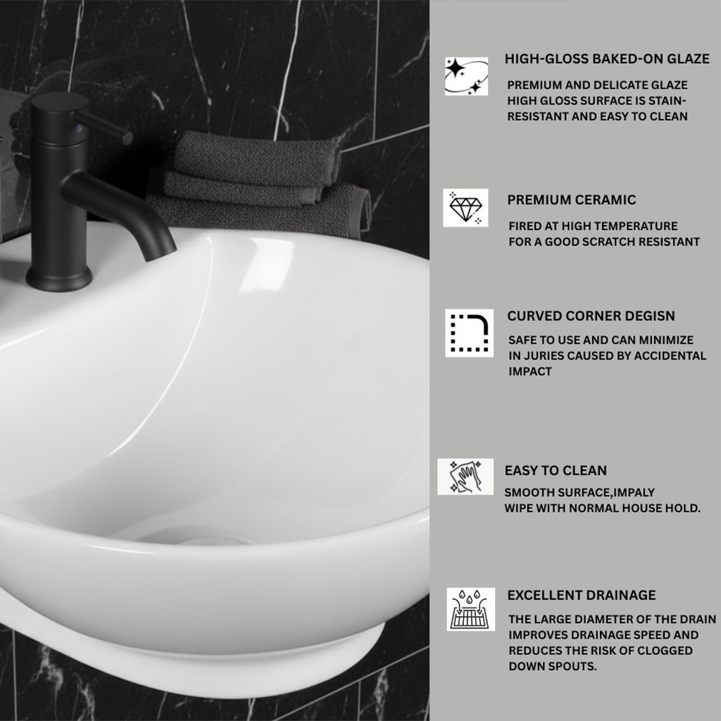 XYLOAN-1400 WHITE TABLE TOP BASIN GLOSSY (15"X15") - Image 4