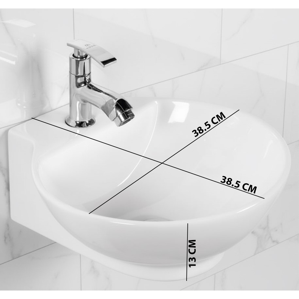XYLOAN-1400 WHITE TABLE TOP BASIN GLOSSY (15"X15") - Image 3