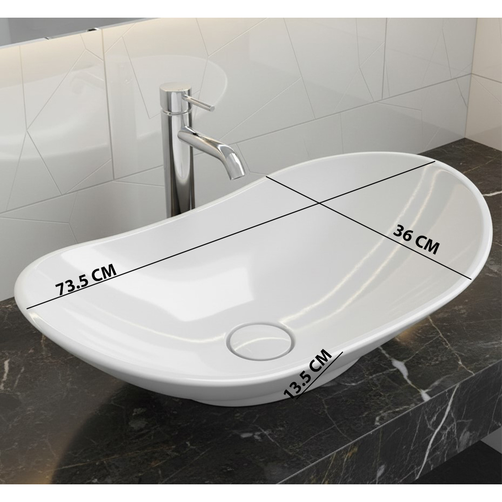 XYLOAN-1700 WHITE TABLE TOP BASIN GLOSSY (29"X14") - Image 3