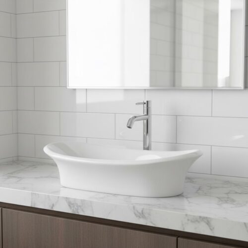 XYLOAN-1800 WHITE TABLE TOP BASIN GLOSSY (28"X14")