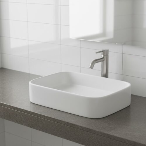 XYLOAN-1900 WHITE TABLE TOP BASIN GLOSSY (22"X14")
