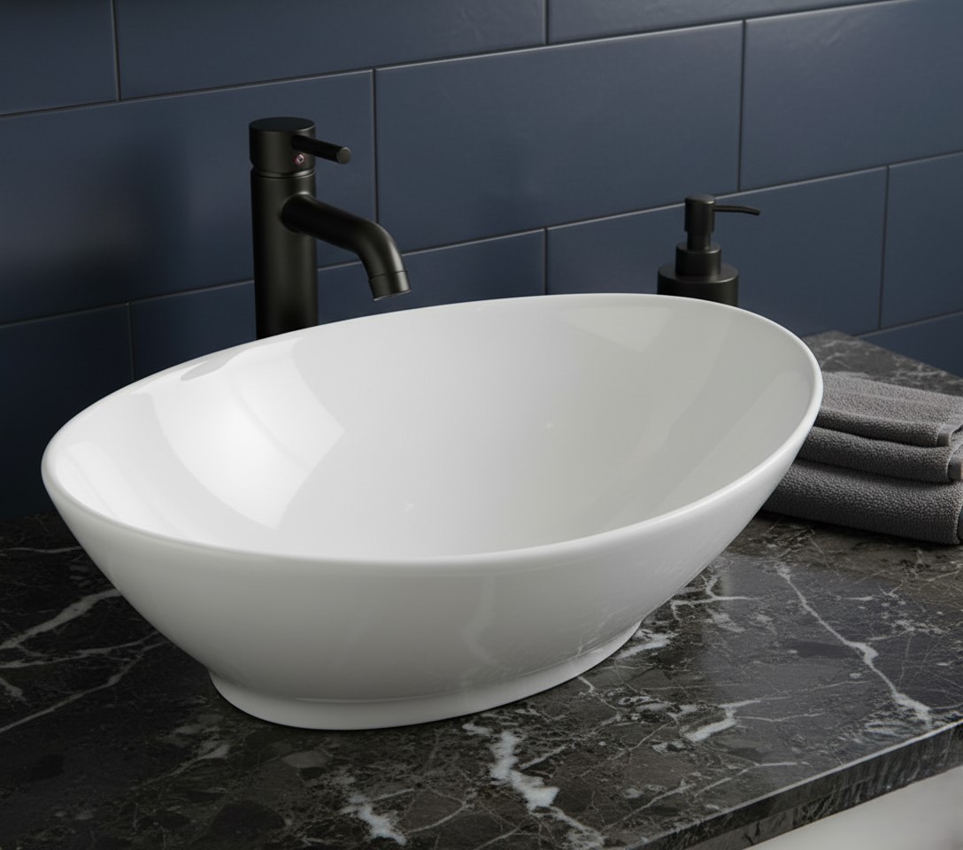 XYLOAN-200 WHITE TABLE TOP BASIN GLOSSY - Image 2
