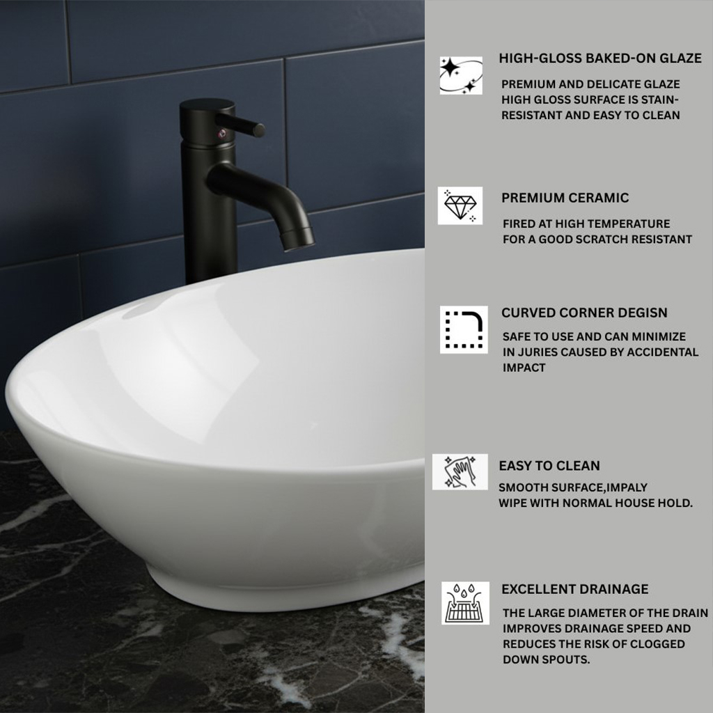 XYLOAN-200 WHITE TABLE TOP BASIN GLOSSY - Image 4