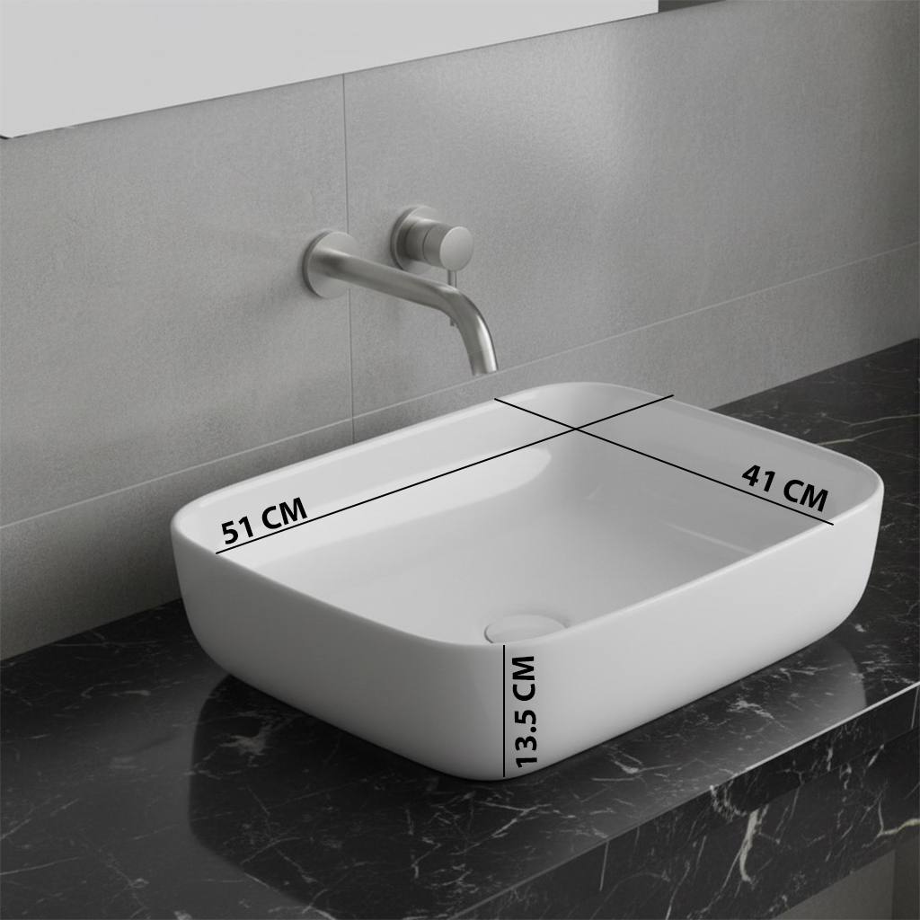XYLOAN-2000 WHITE TABLE TOP BASIN GLOSSY (20"X16") - Image 3