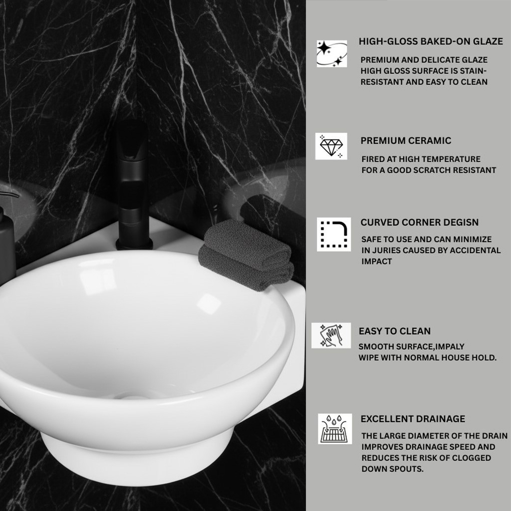XYLOAN-2100 WHITE TABLE TOP BASIN GLOSSY (14"X14") - Image 4