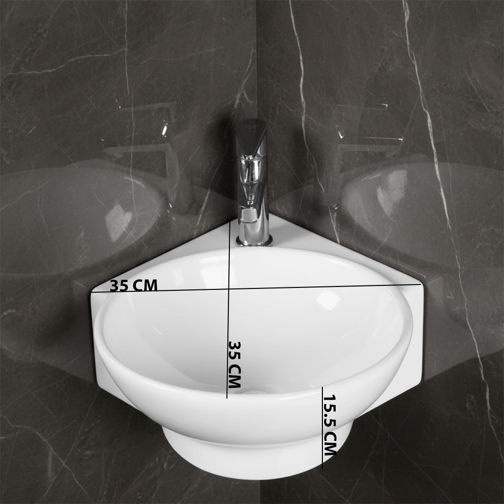 XYLOAN-2100 WHITE TABLE TOP BASIN GLOSSY (14"X14") - Image 3