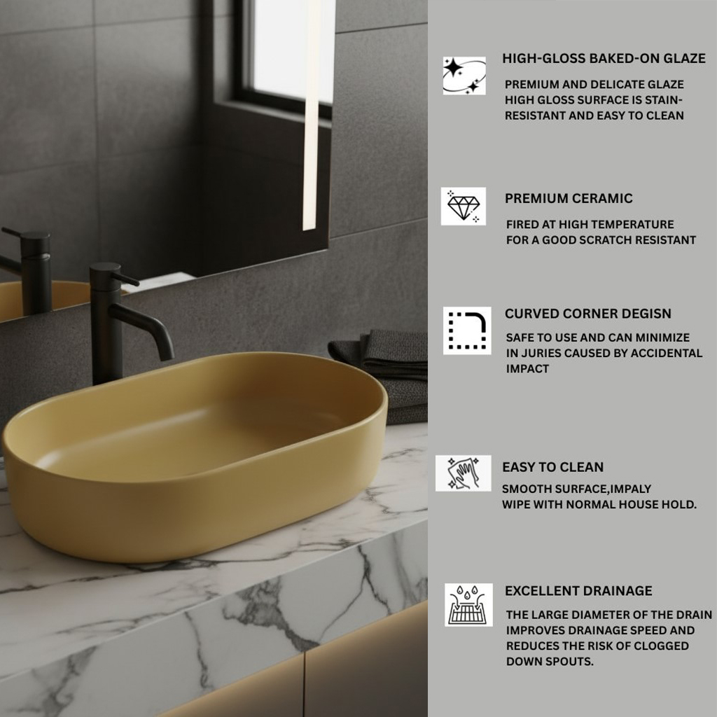 XYLOAN-22 C.YELLOW MATT BASIN (21"X14") - Image 4