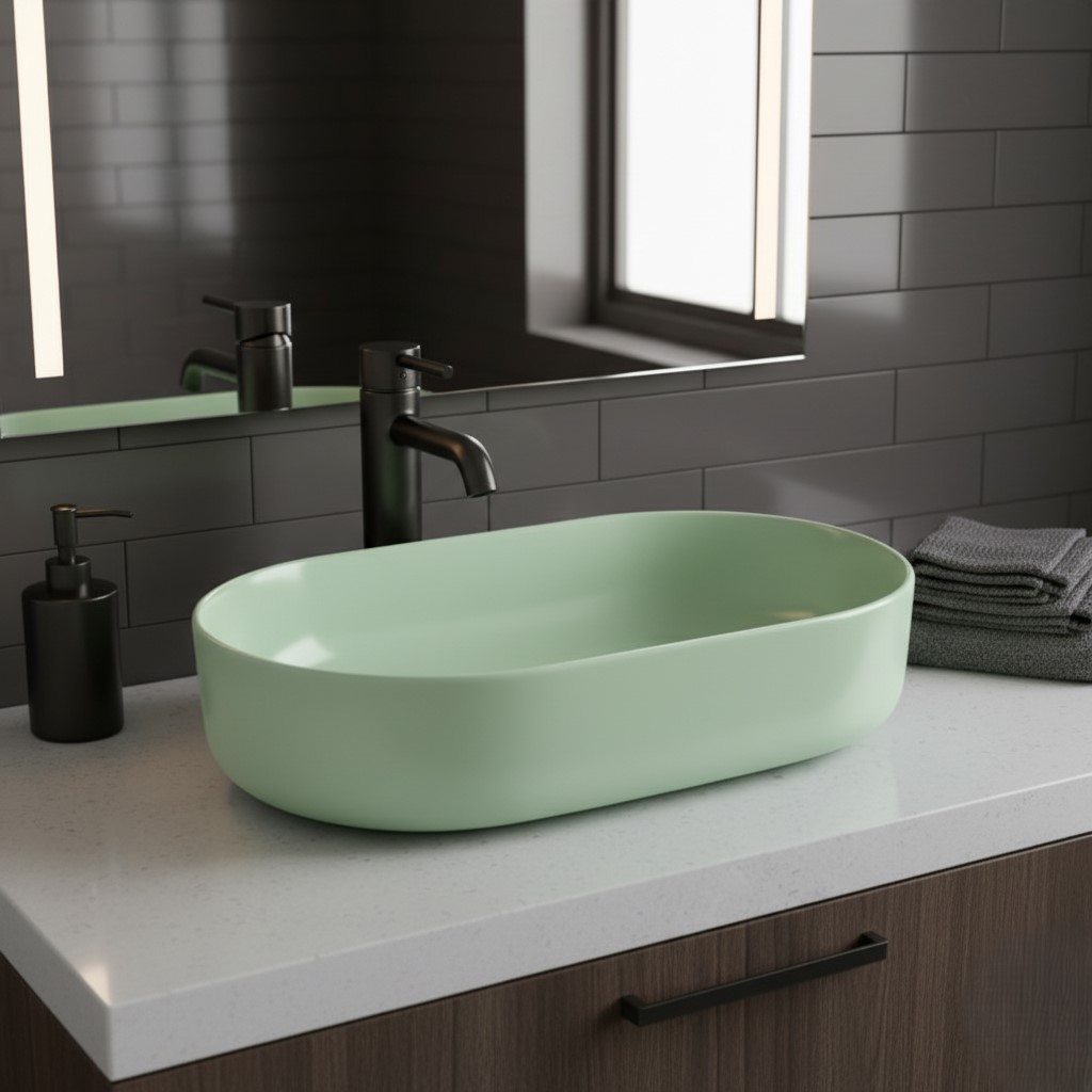 XYLOAN-22 D.GREEN MATT BASIN (21"X14") - Image 2