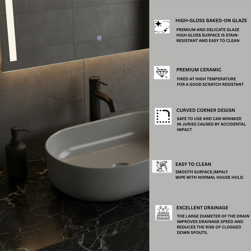XYLOAN-22 M.GREY MATT BASIN (21"X14") - Image 4