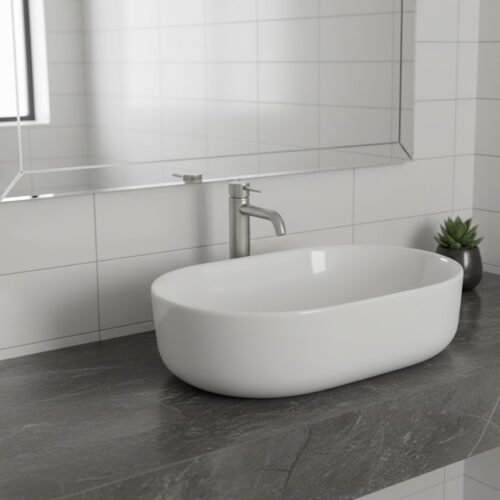 XYLOAN-2200 WHITE TABLE TOP BASIN GLOSSY (22"X14")